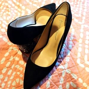 Betsey Johnson Black Jeweled Heel High Heels